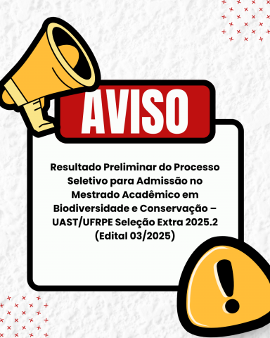 Imagem com a informação de aviso.