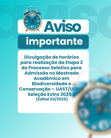 Imagem com aviso de divulgação de horários da Etapa 2